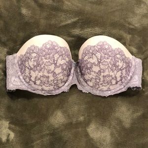 Purple Lace VS Strapless Bra